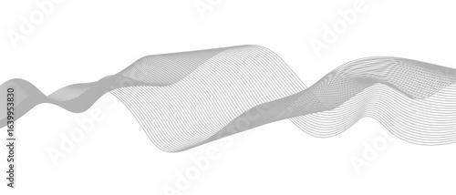 Abstract wave element for design digital frequency track equalizer, Abstract vector background with gray wavy lines.