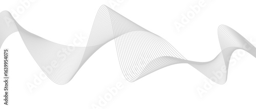 Abstract wave element for design digital frequency track equalizer, Abstract vector background with gray wavy lines.
