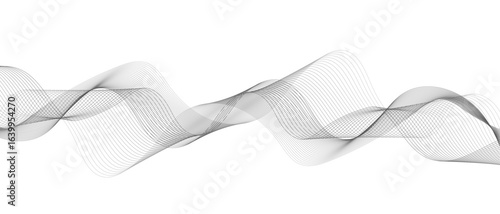 Abstract wave element for design digital frequency track equalizer, Abstract vector background with gray wavy lines.