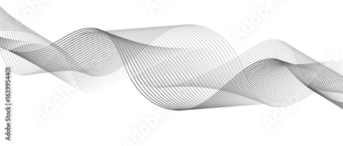 Abstract wave element for design digital frequency track equalizer, Abstract vector background with gray wavy lines.