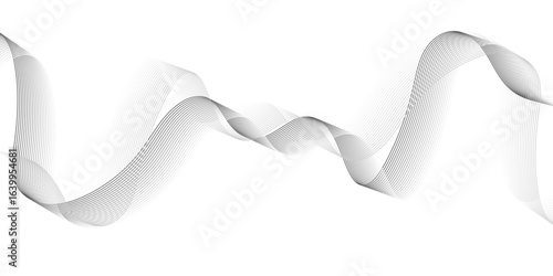 Abstract wave element for design digital frequency track equalizer, Abstract vector background with gray wavy lines.
