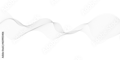 Abstract wave element for design digital frequency track equalizer, Abstract vector background with gray wavy lines.