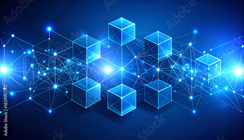 Blockchain Network Digital Cubes.