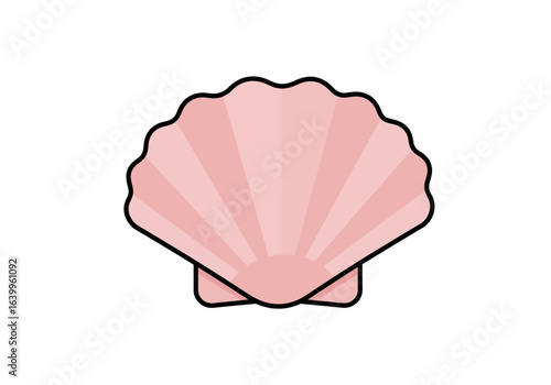 A minimalist 3d seashell vector for summer and beach concepts