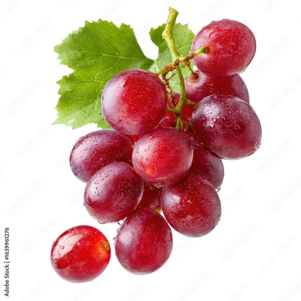 Fototapeta premium red grapes on white background