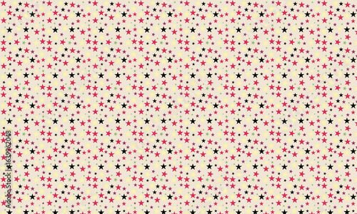 star_pattern, red_stars, black_stars, scattered_stars, seamless_repeat, yellow_background