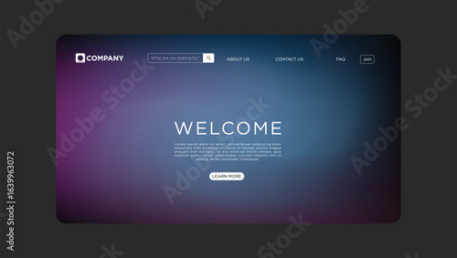 Modern website template with welcome message and sleek design for business promotion online