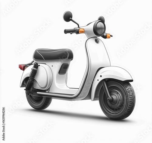 Vintage white scooter parked against a neutral background, symbolizing freedom and casual lifestyle in urban travel settings