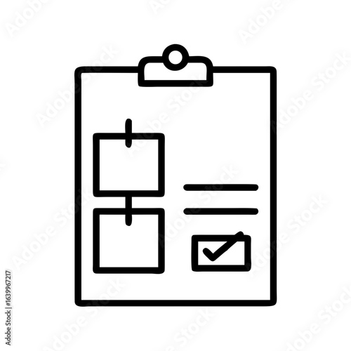 Project management checklist on clipboard with task boxes and notes  