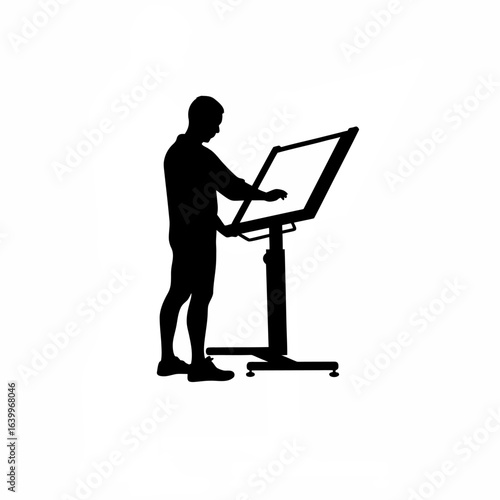 Male digital artist adjusting ai parameters on a futuristic interface