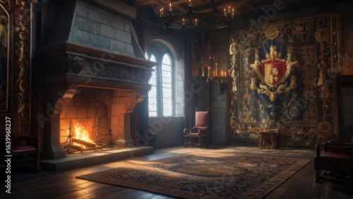 Medieval castle room interior