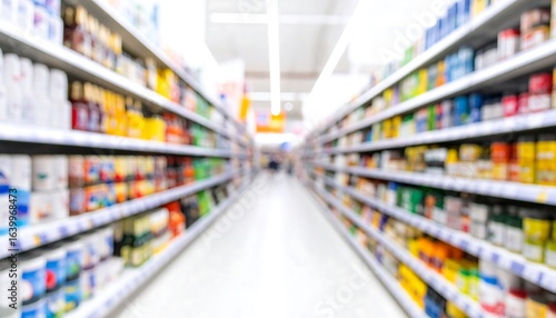 Blurred supermarket aisle