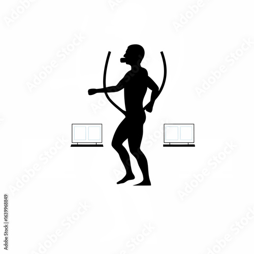 Male athlete undergoing cardiopulmonary stress test illustration for health and fitness