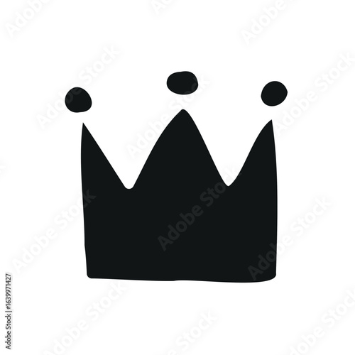 Vector hand drawn sketch doodle crown silhouette isolated on white background