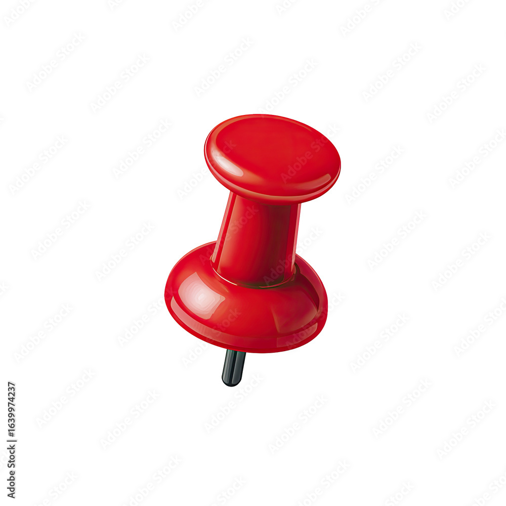 Red pushpin against black background Red pushpin against black background