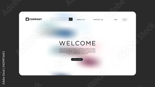 Modern website template design for business or startup with welcoming message and clean interface