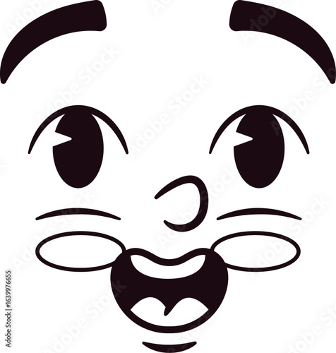Astonished caricature face vector illustration
