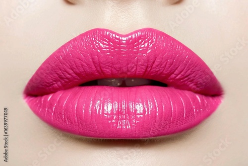 Luscious Pink Lips: A Close-Up Beauty Shot of Perfection