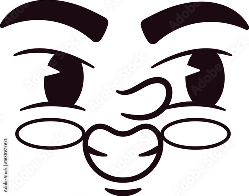 Angry caricature face vector illustration
