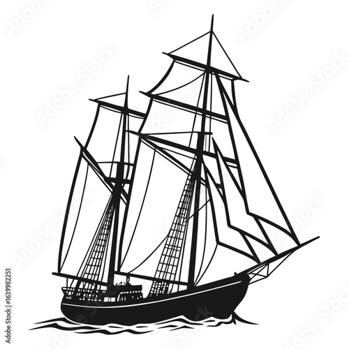 pirate ship vector illustration
