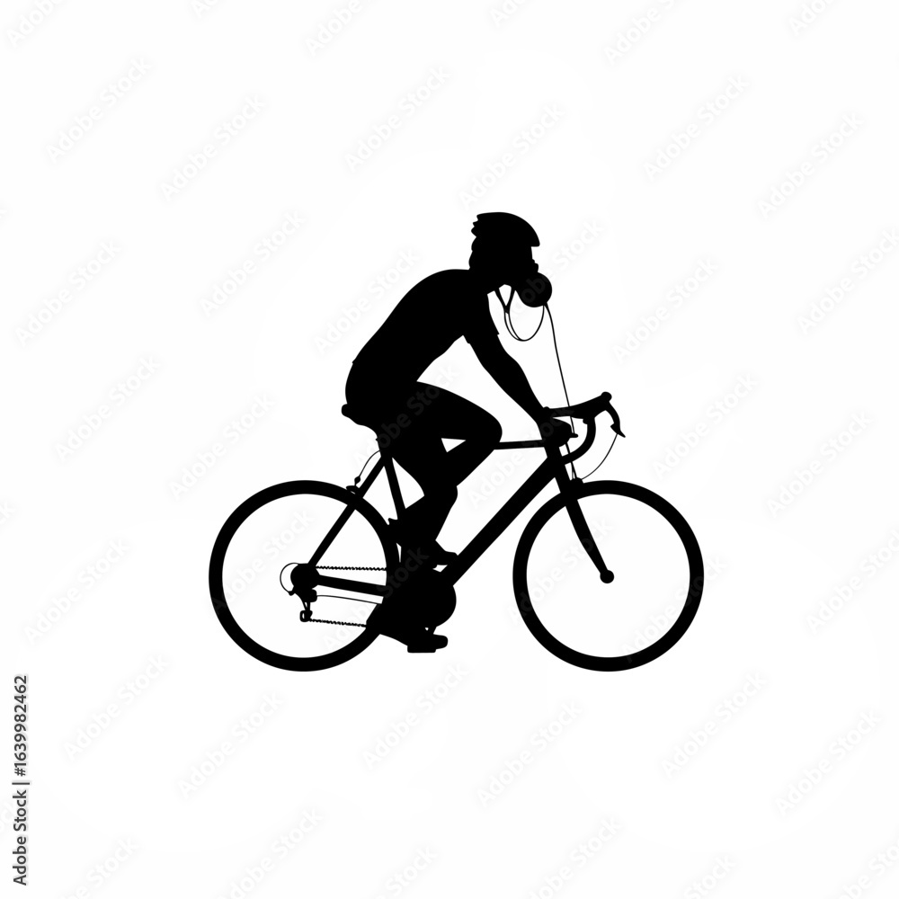 Obraz premium Professional cyclist engaged in a focused training session on a bicycle