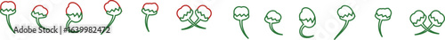 Chili pepper icon set, capsicum collection hot spice vector group, jalapeno silhouette and outline, cayenne symbol bundle, vegetable pictogram pack in line style for seasoning design isolated