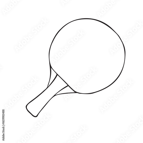 Vector hand drawn sketch doodle outline ping pong racket isolated on white background
