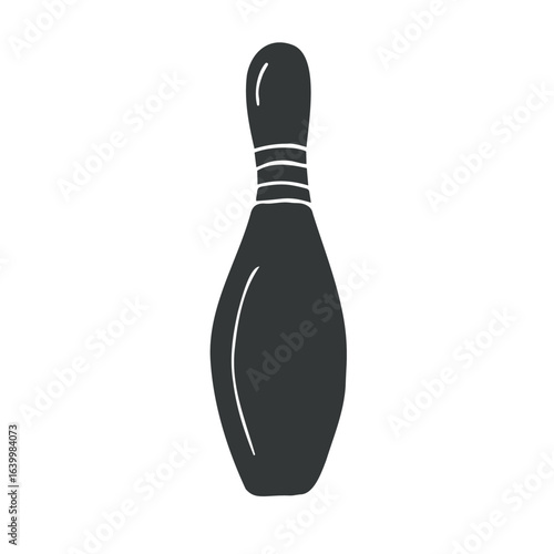 Vector hand drawn sketch doodle outline bowling skittle isolated on white background