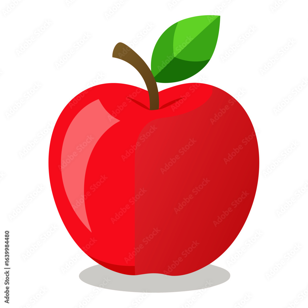 Fototapeta premium red apple with leaf