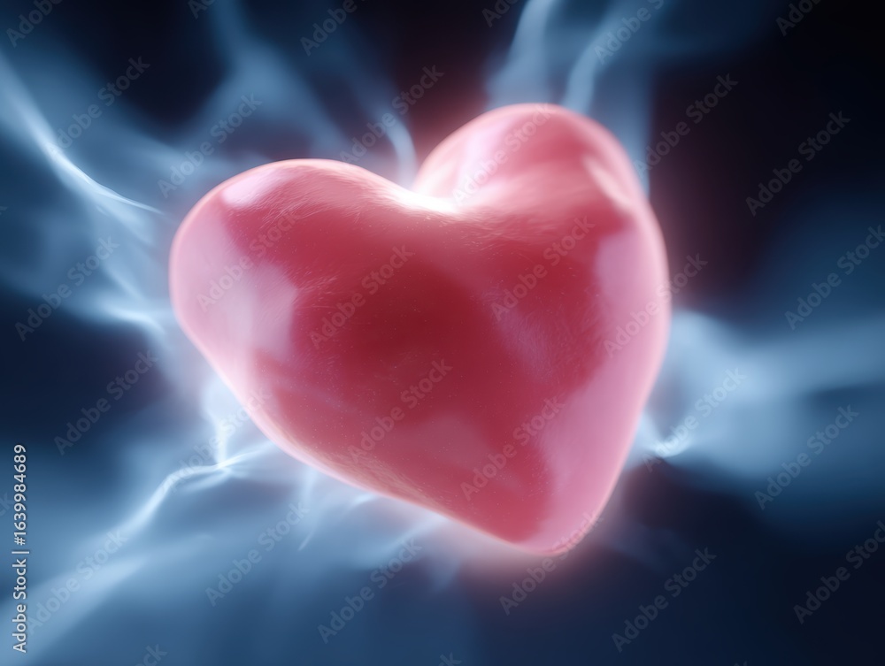 Conceptual image: A glowing heart symbol surrounded by protective energy, promoting cardiovascular health. Prevention, vitality. Conceptual image: A glowing heart symbol surrounded by protective energy, promoting cardiovascular health. Prevention, vitality.
