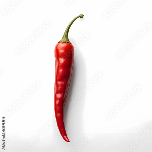red hot chili pepper close-up on white background 