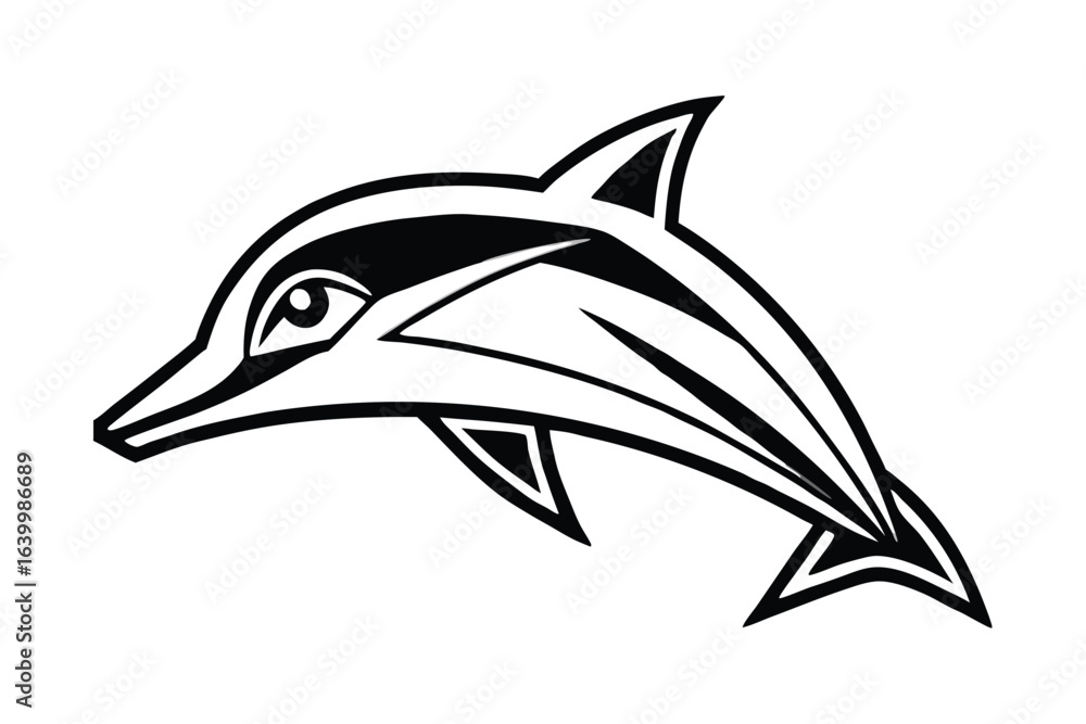 Obraz premium dolphin logo geometric design