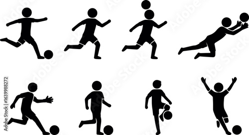 Stick Figures Running, Jogging, Sprinting, and Exercising Outdoors