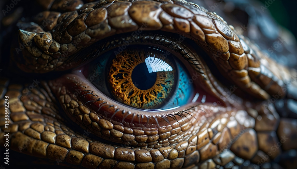 Fototapeta premium Reptile Eye Closeup Macro.
