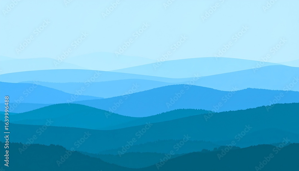 Fototapeta premium Misty blue mountain range landscape