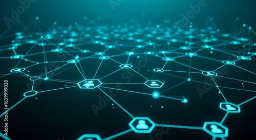 Network Connection Abstract Background Digital Blue Futuristic Technology Data Visualization Social Media Connectivity Concept Illustration