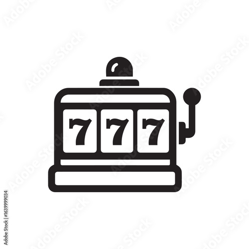 Black and white slot machine with 777 icon