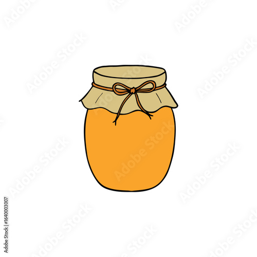 Vector art of jar of honey isolated on white background