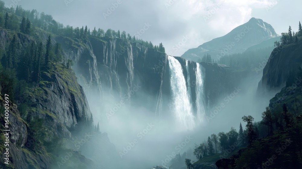 Fototapeta premium waterfall in the mountains