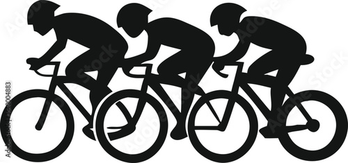 silhouettes of cyclist