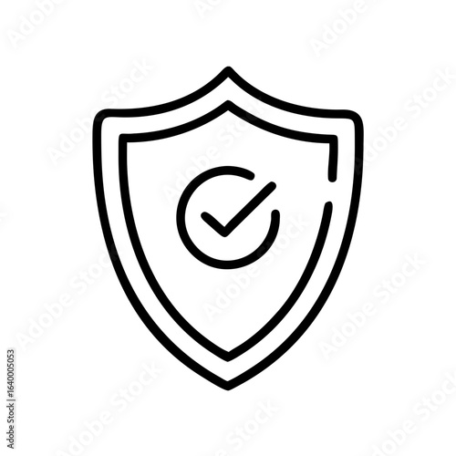 Moderator Shield Line Icon – Admin Protection Symbol