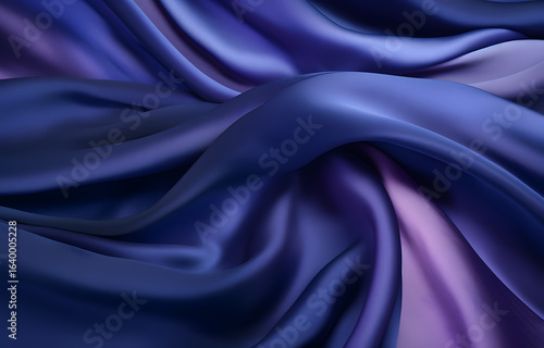 Wallpaper Mural Abstract flowing deep blue and purple silk fabric texture with soft folds and highlights Torontodigital.ca