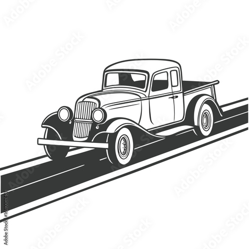 vector illustration of an old car