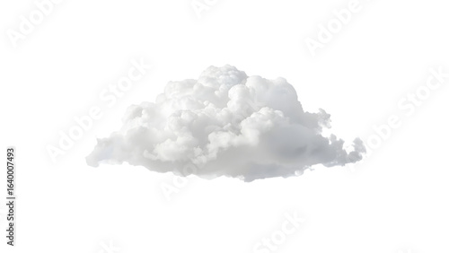 Isolated Cloud: A singular, fluffy white cloud, symbolizing purity and tranquility, floats serenely against a clean, crisp background.