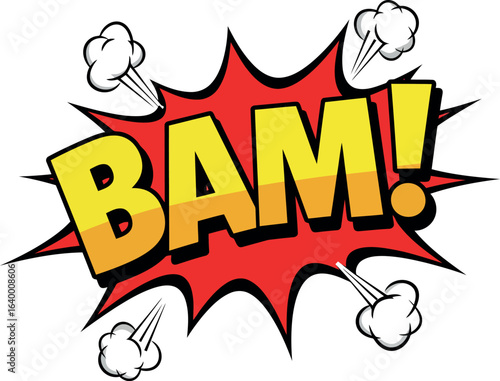 Comic book bam sound effect explosion