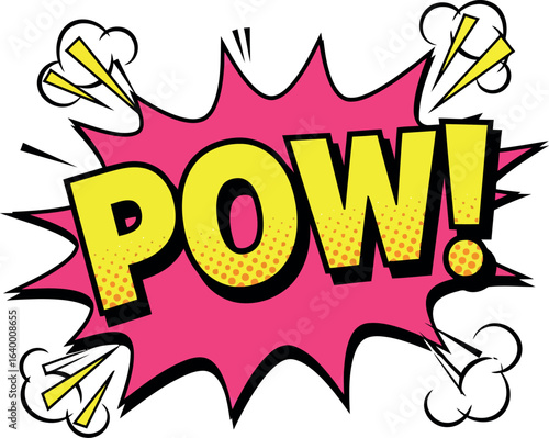 Retro comic book pow sound effect