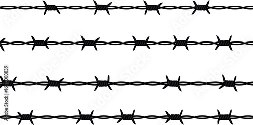 Barbed wire fence pattern security boundary