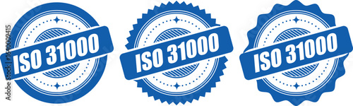 ISO 31000 Certification Badge – Vector Seal for Risk Management Standards and Guidelines