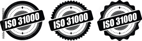 ISO 31000 Certification Badge – Vector Seal for Risk Management Standards and Guidelines