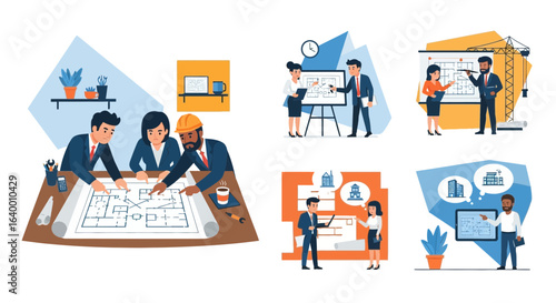 Diverse Teamwork on Architectural Projects and Blueprint Collaboration